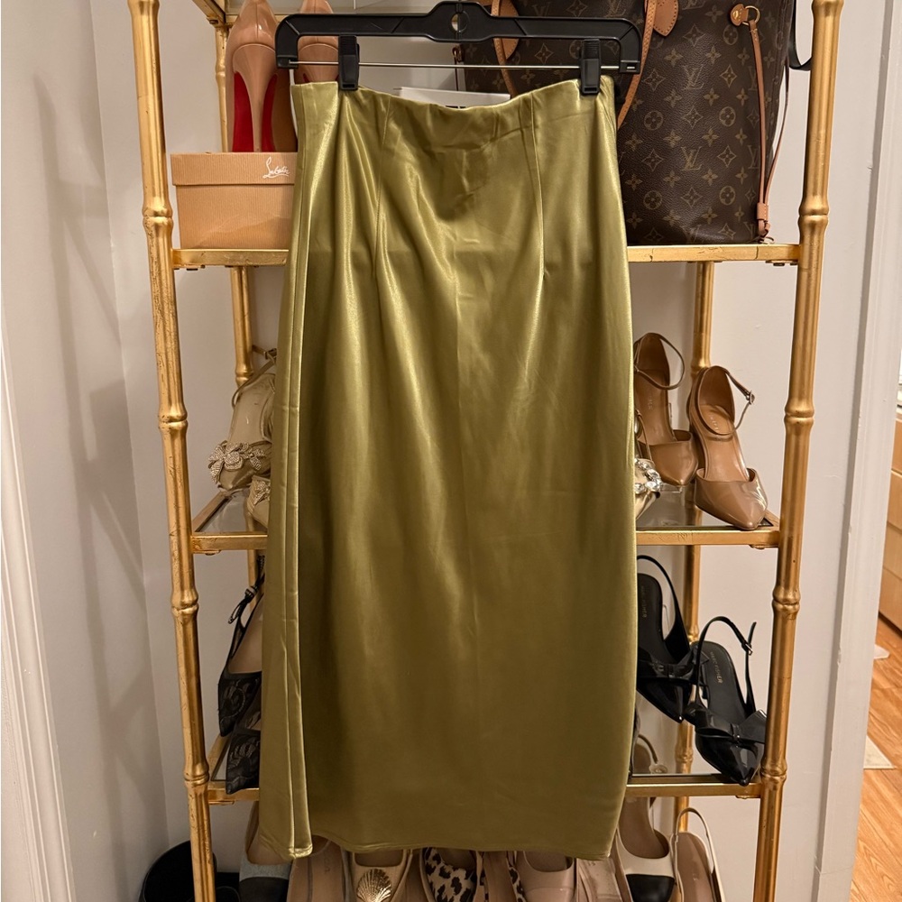Green Satin Rachel Zoe Skirt